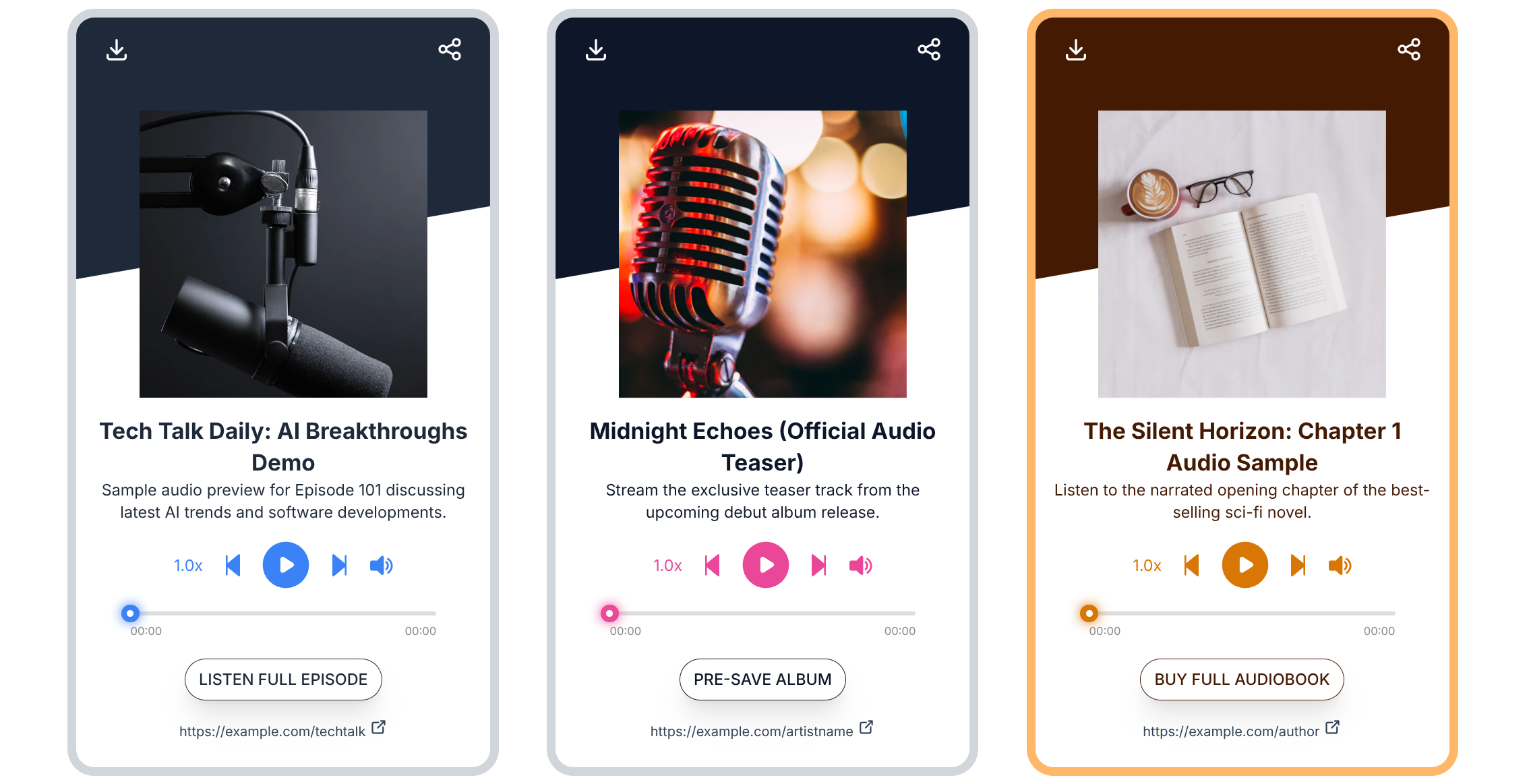 MP3 QR examples