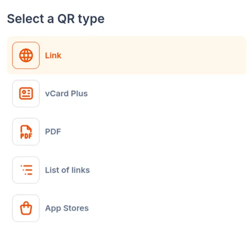 Select a QR type