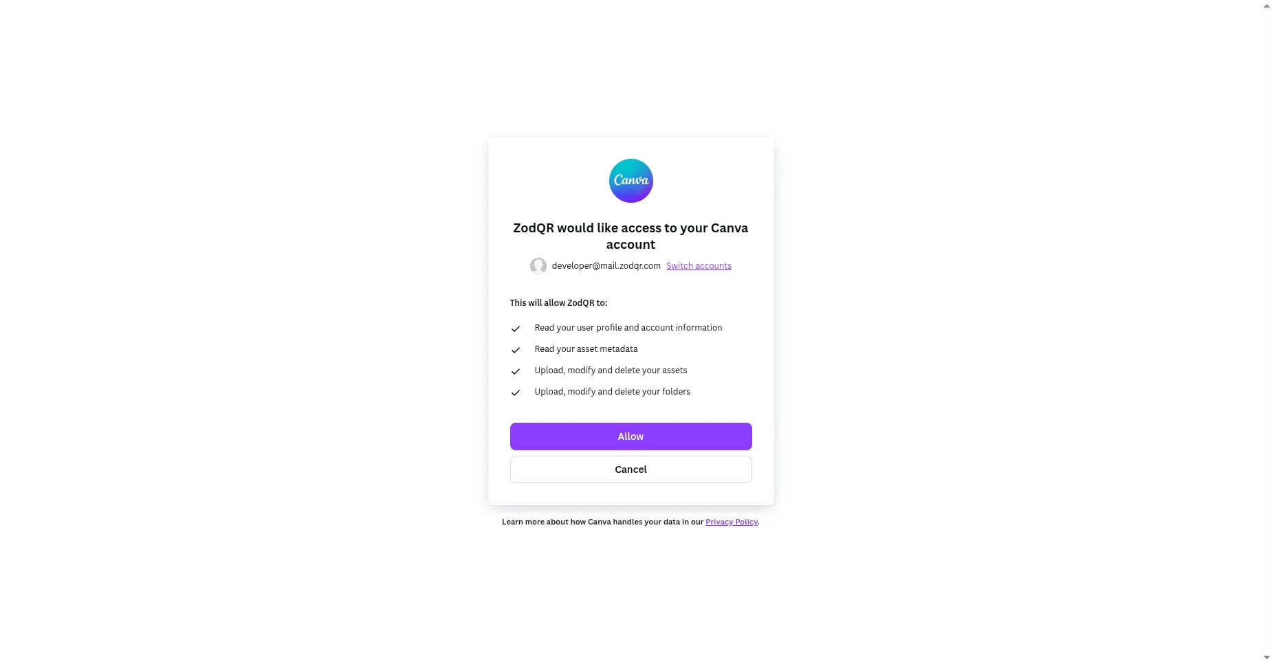 canva authentication