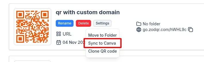 sync qr to canva