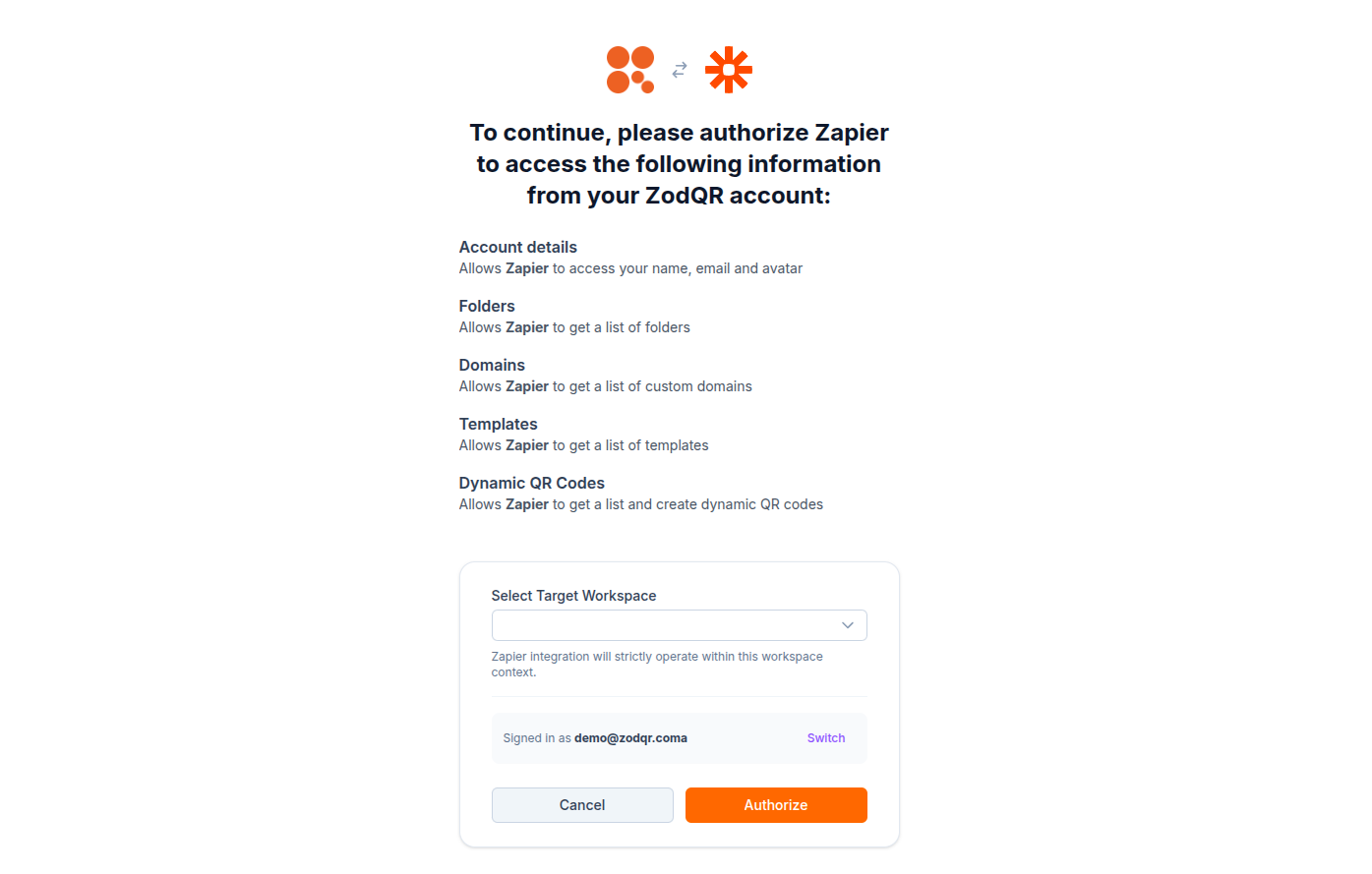 Login with ZodQR OAuth