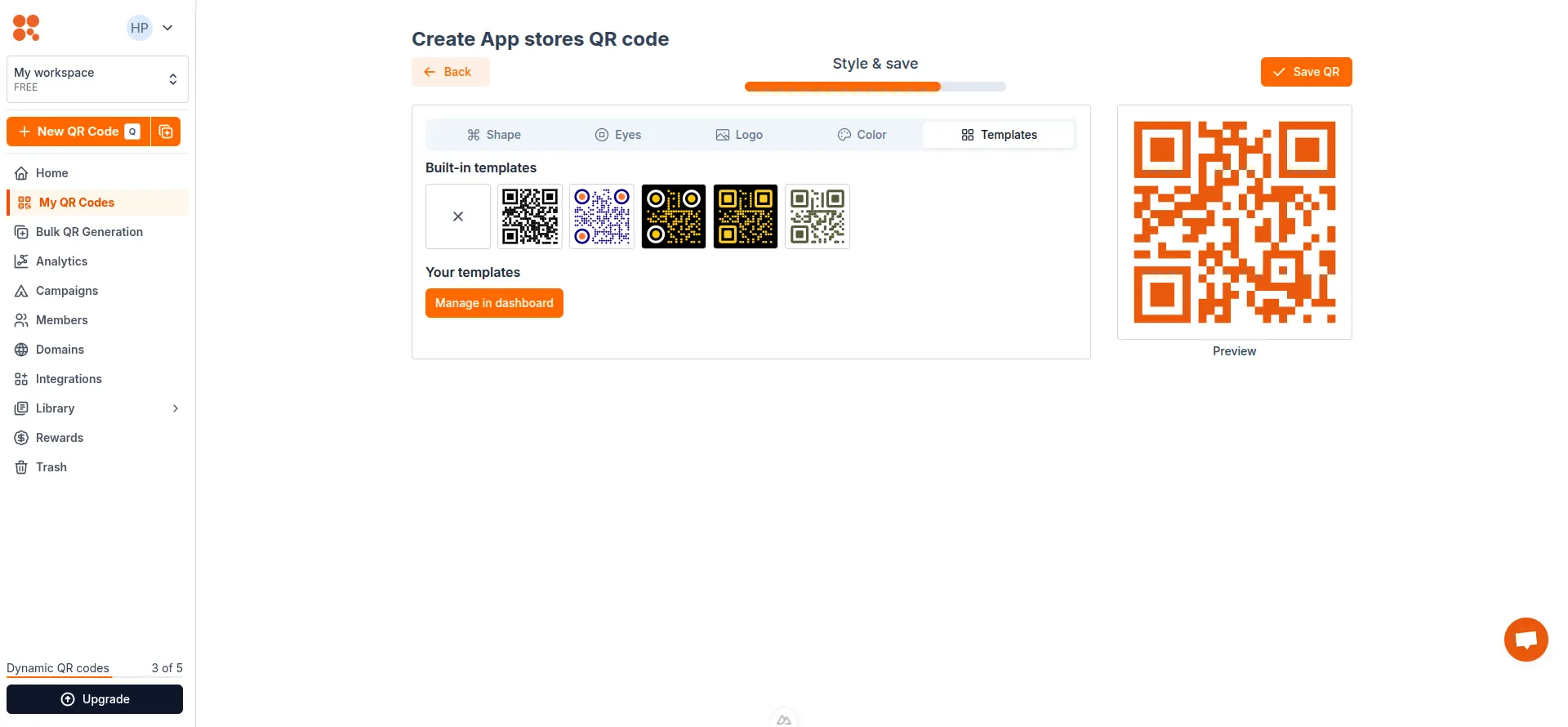 Styling QR code