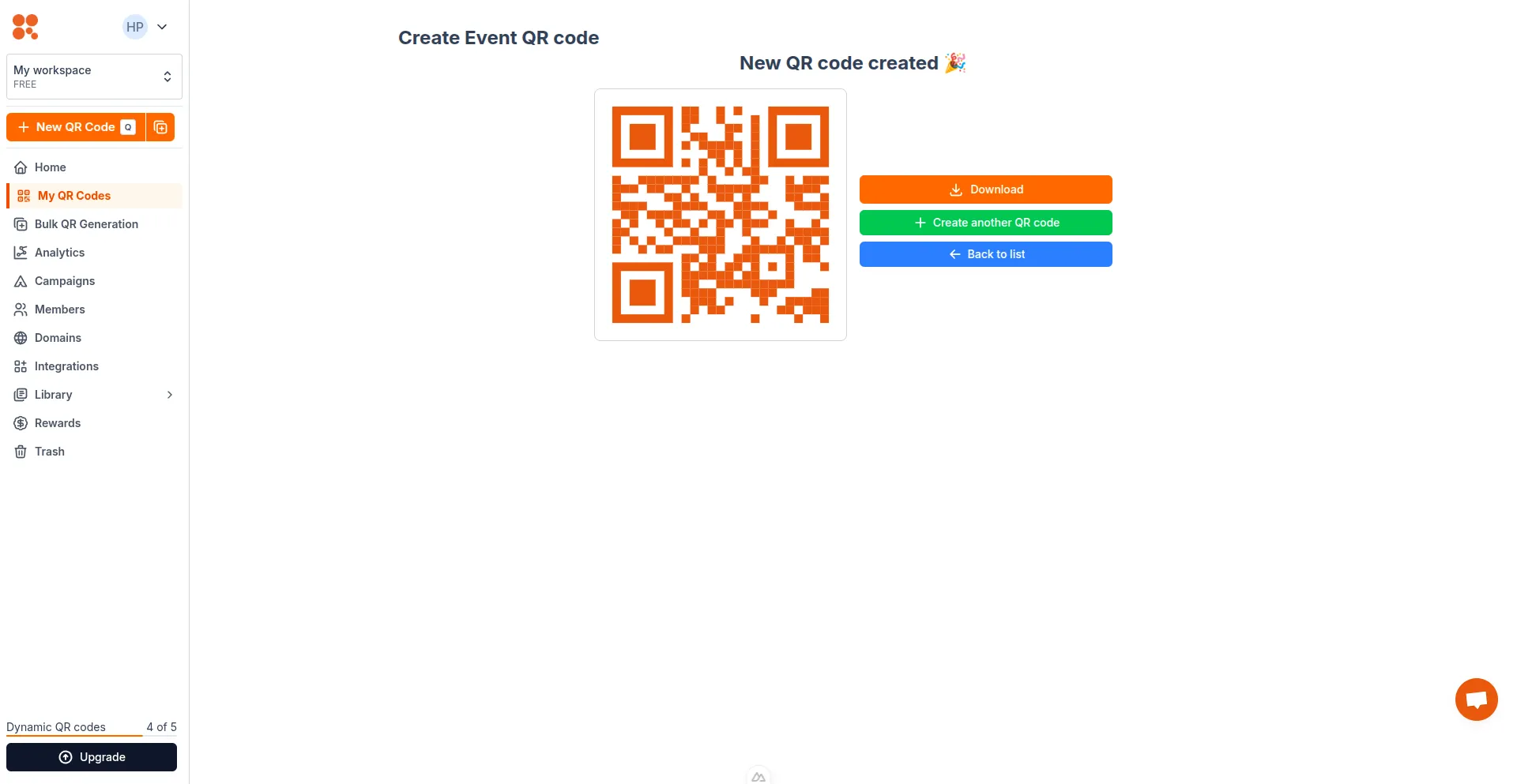 QR code created
