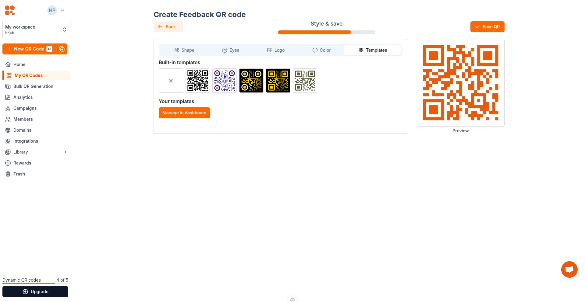Styling Feedback QR code