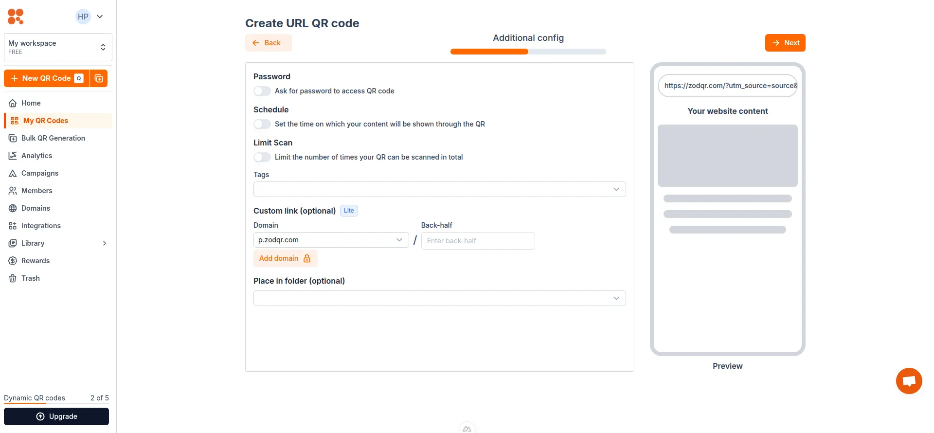 Config URL QR