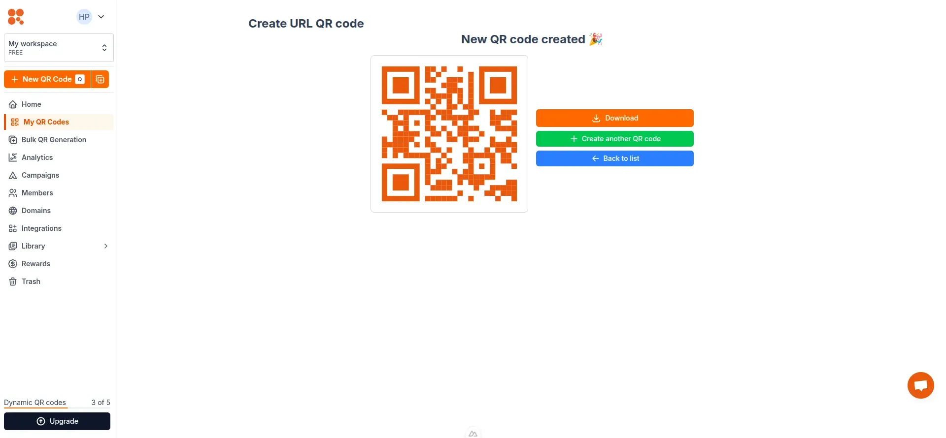 QR code created