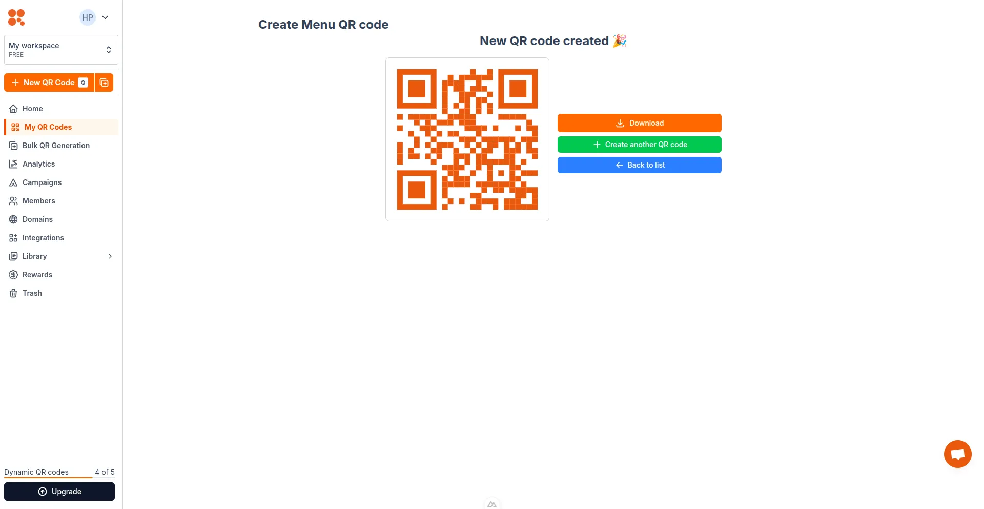QR code created