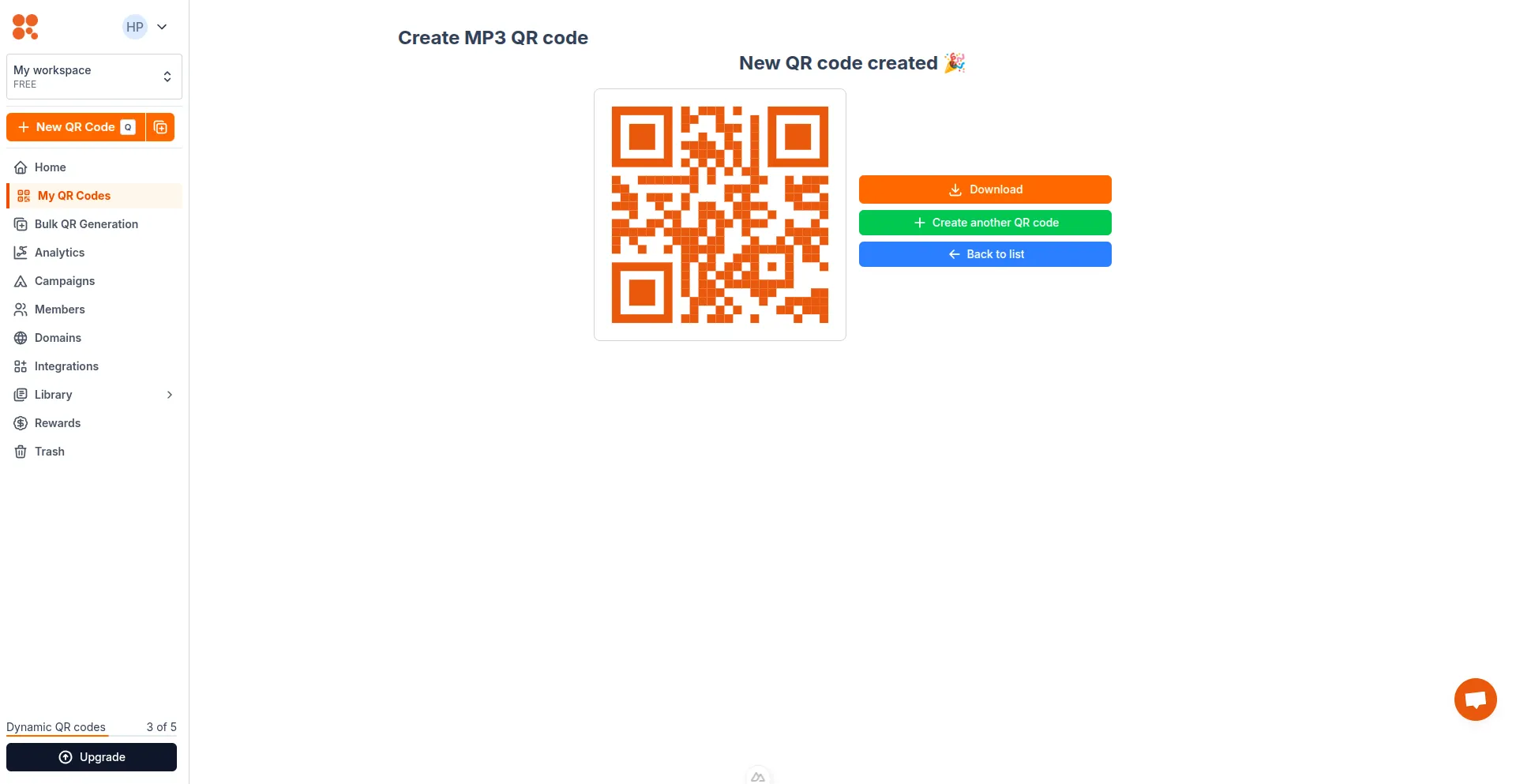 QR code created
