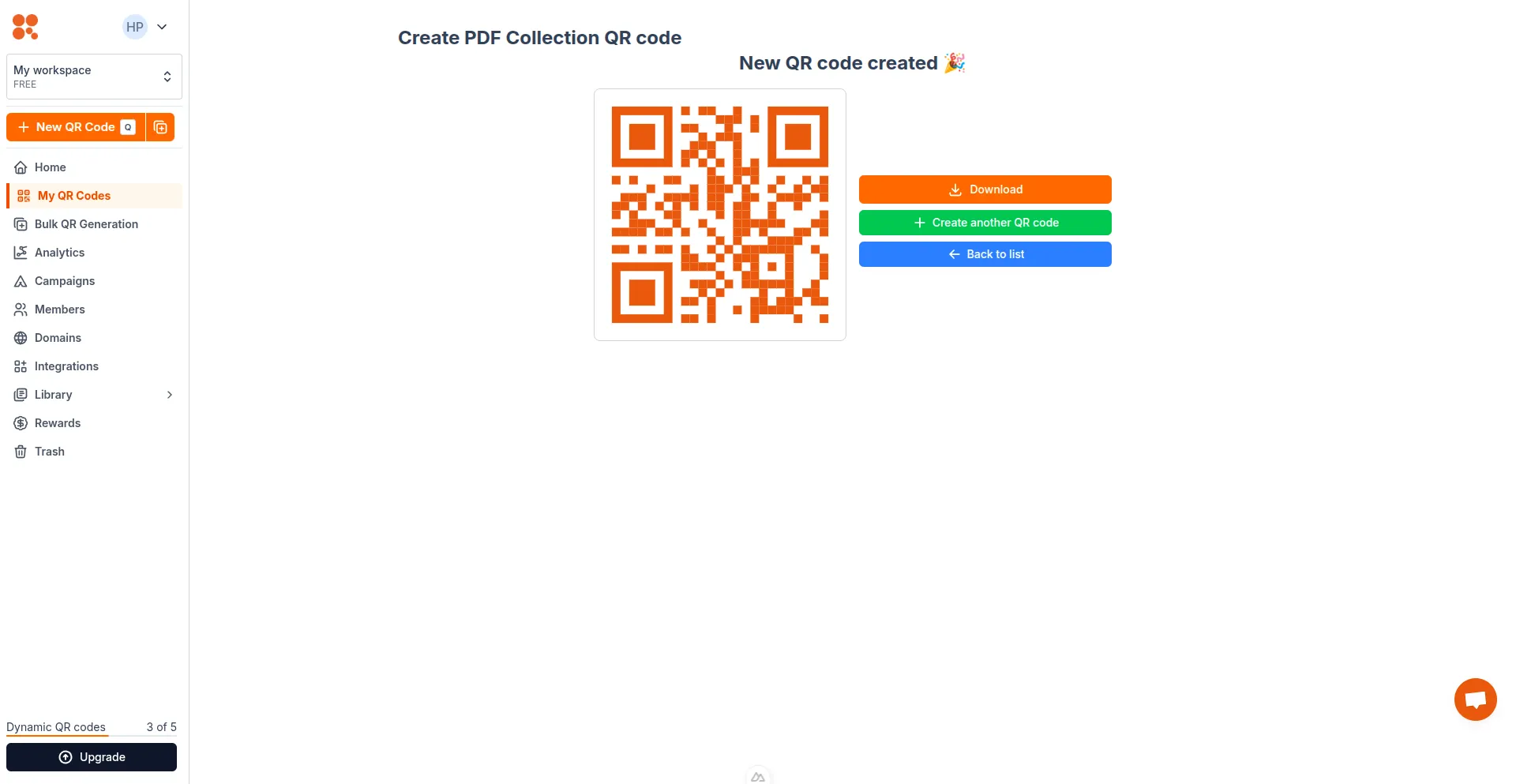 QR code created
