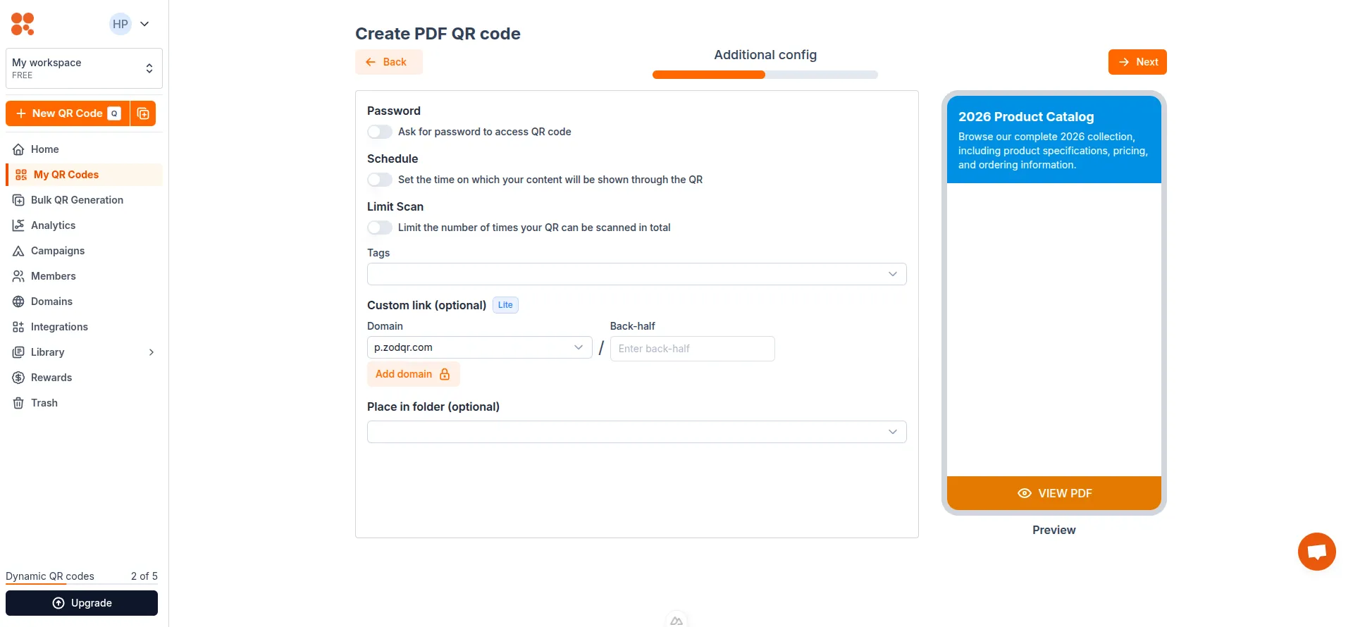 Config PDF QR