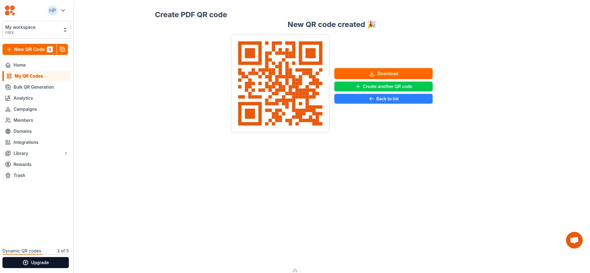 QR code created