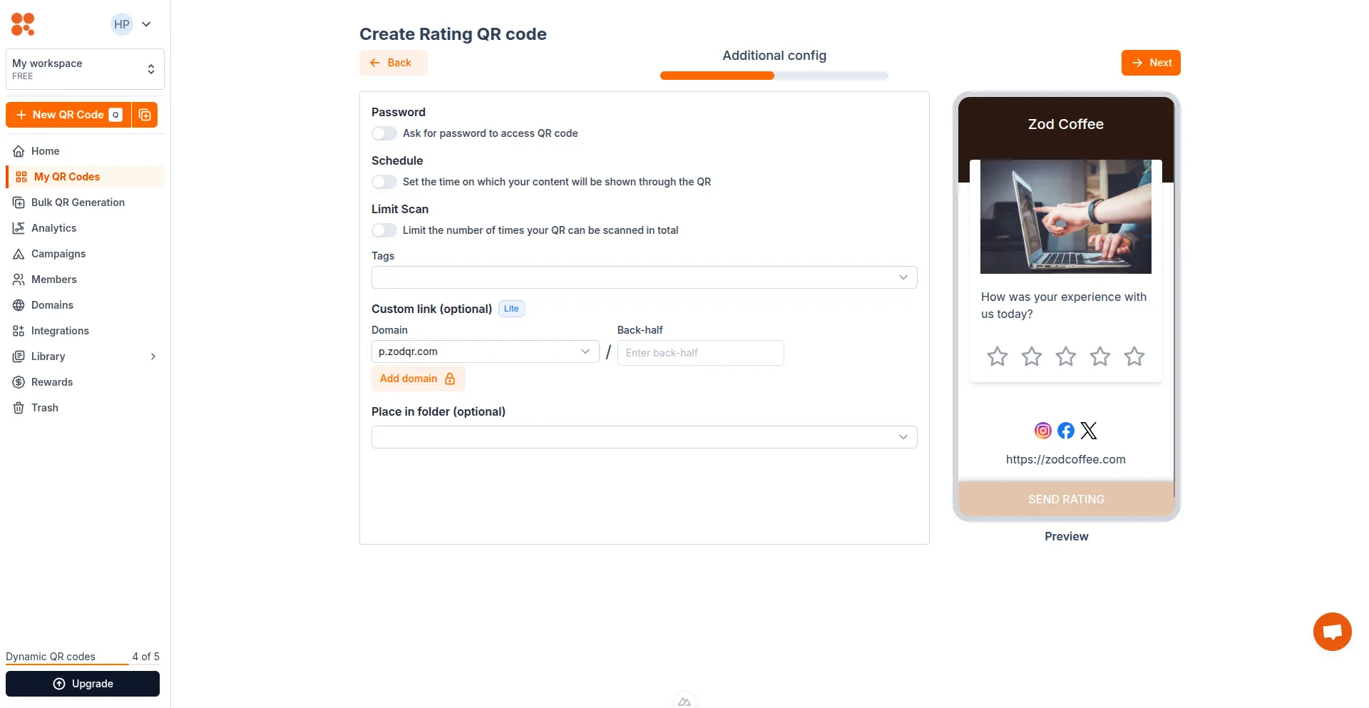 Config Rating QR