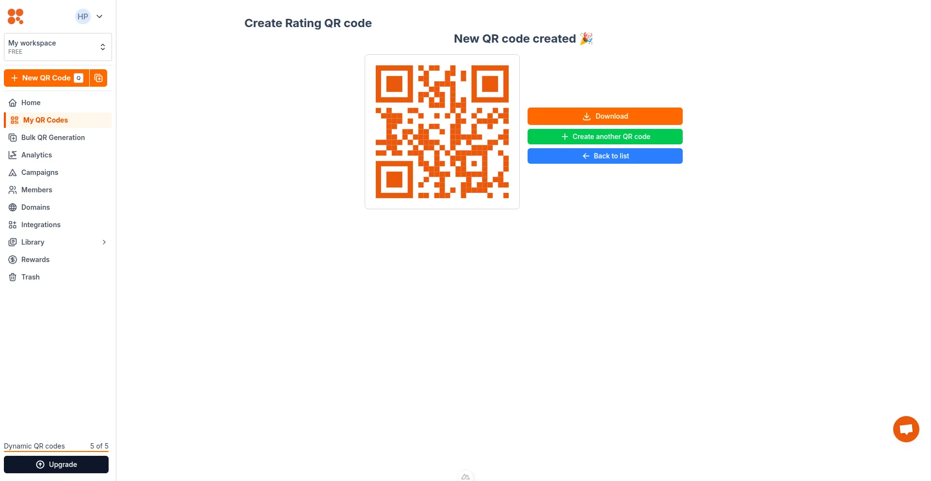 QR code created
