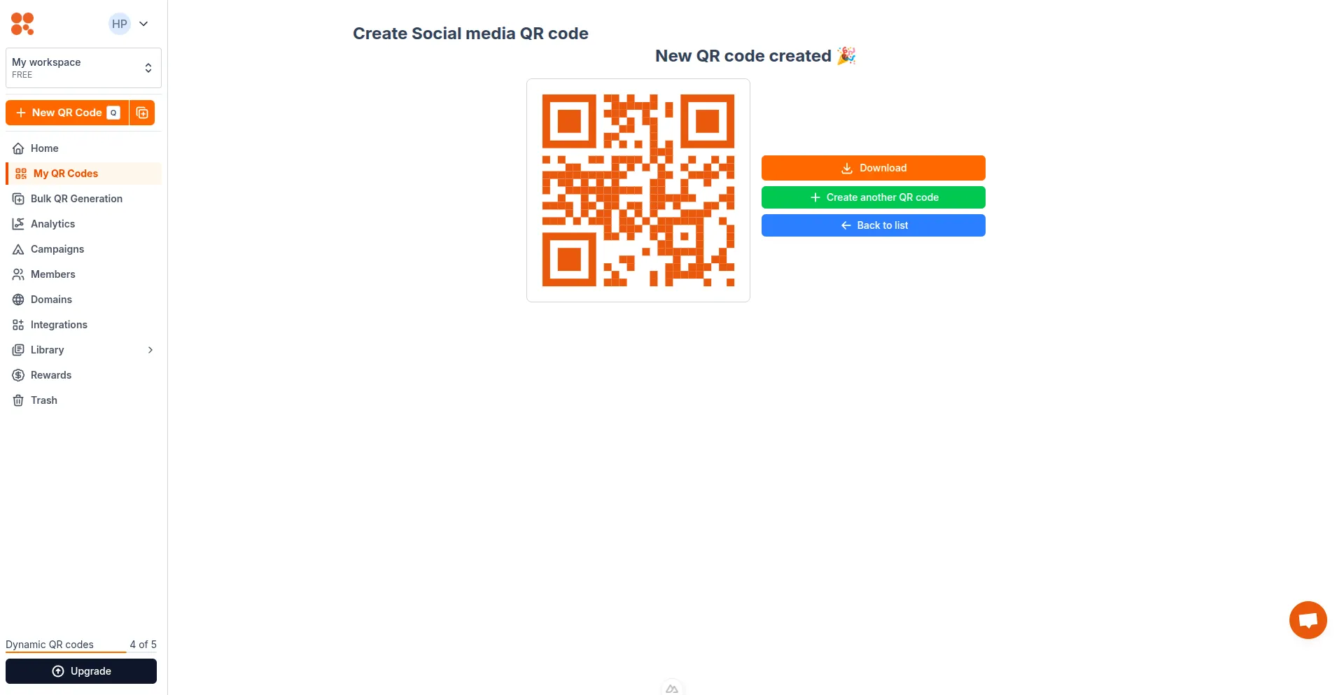 QR code created