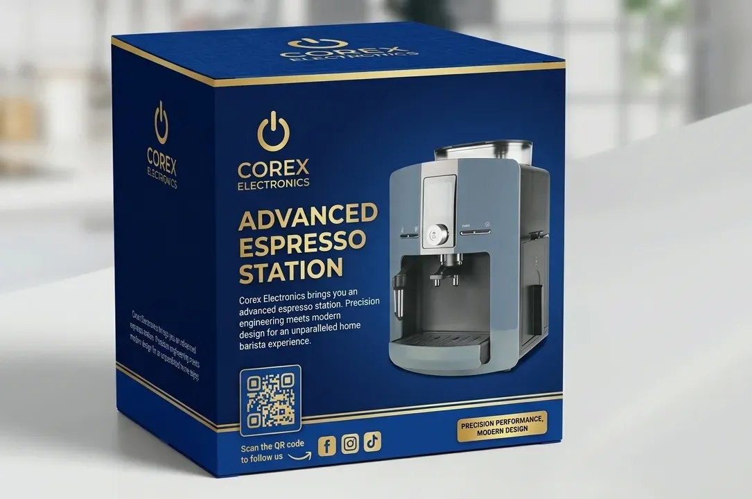 Close up of packaging with QR code