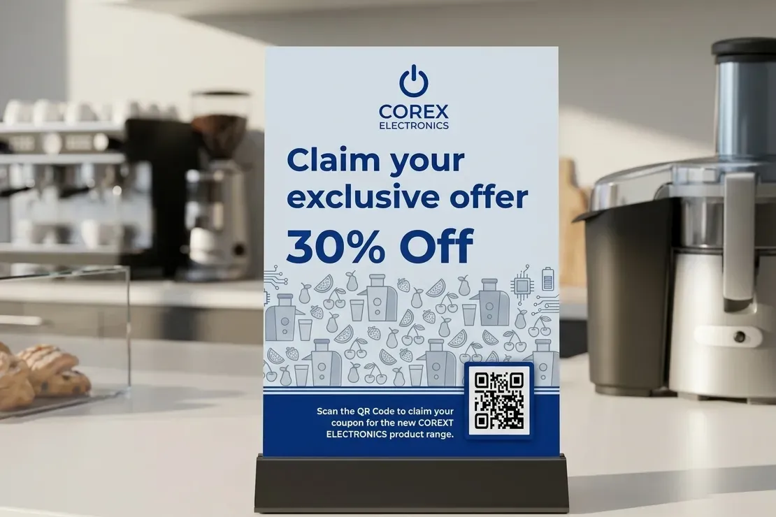Coupon QR Code on display