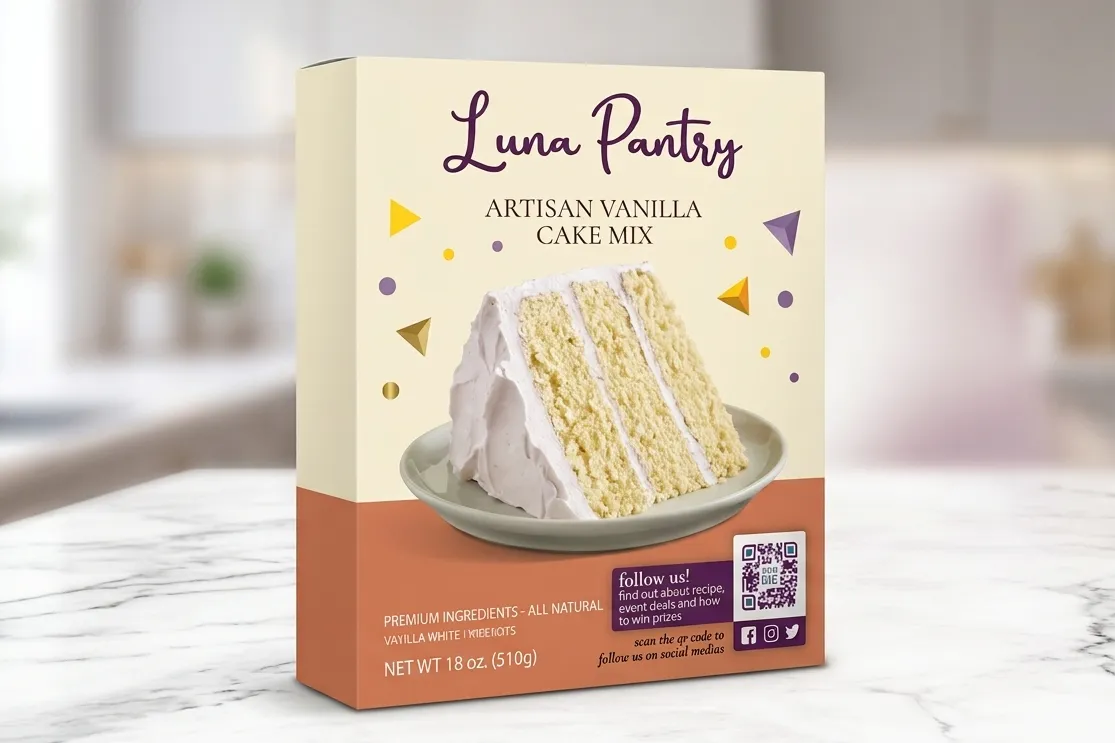Social Media QR code on product packaging