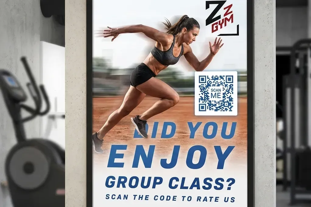 Rating QR code for gym feedback