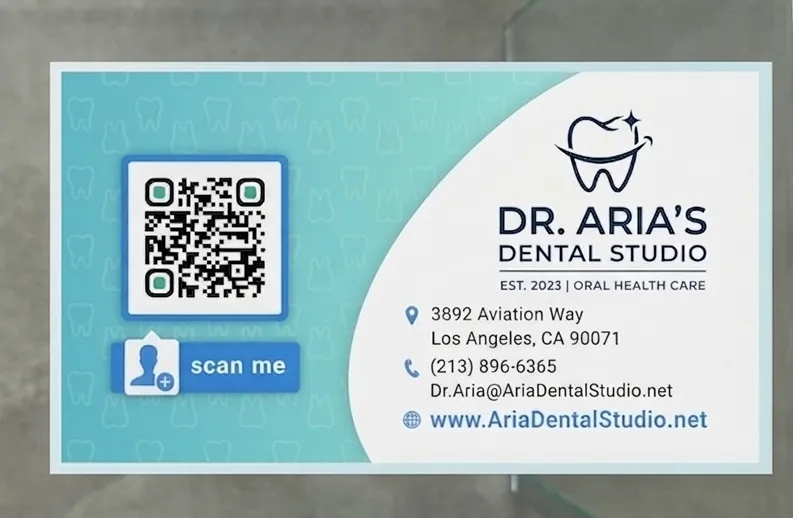 vCard QR code on a healthcare business card
