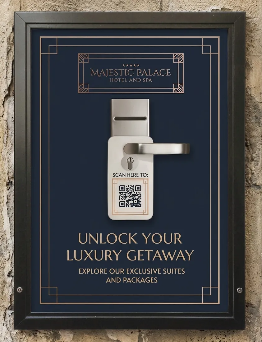 An advertisement poster featuring an Image Gallery QR Code.