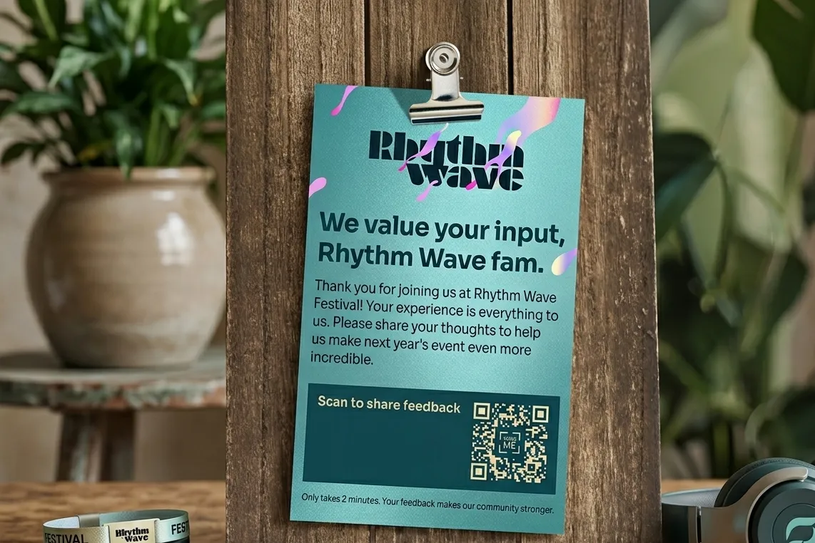 Feedback QR code for music festivals