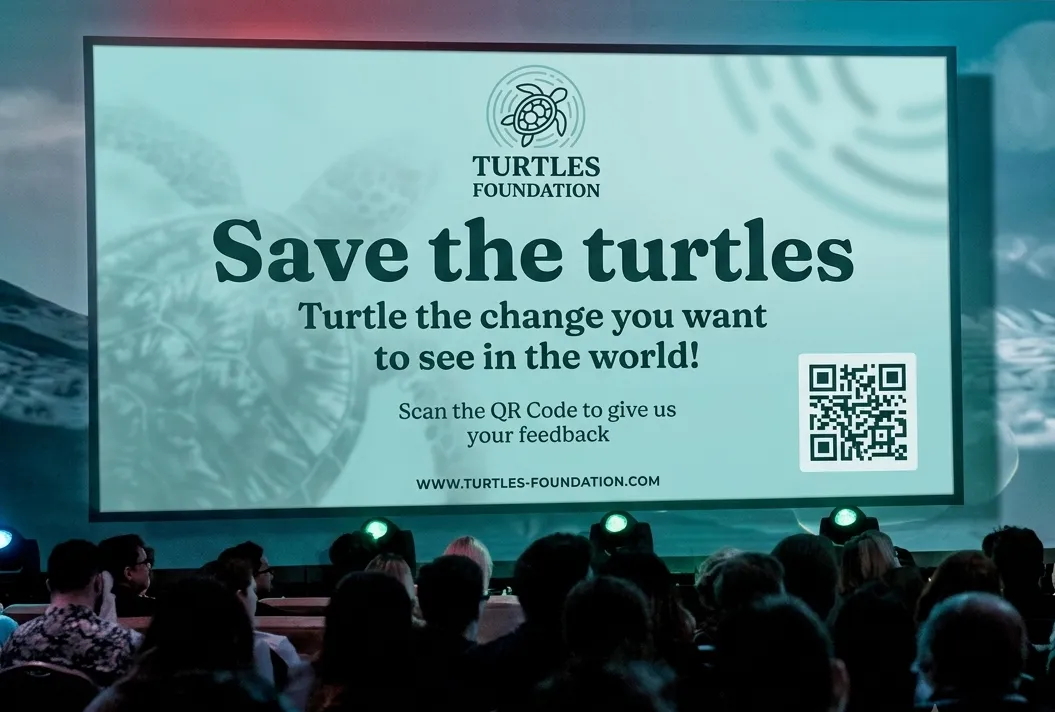 Feedback QR Code shown on an event screen