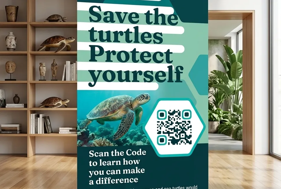 PDF QR Code on a nonprofit table sign