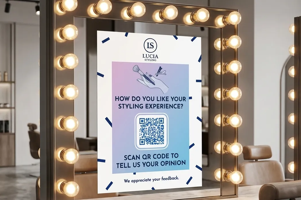 Rating QR Code on a store checkout display