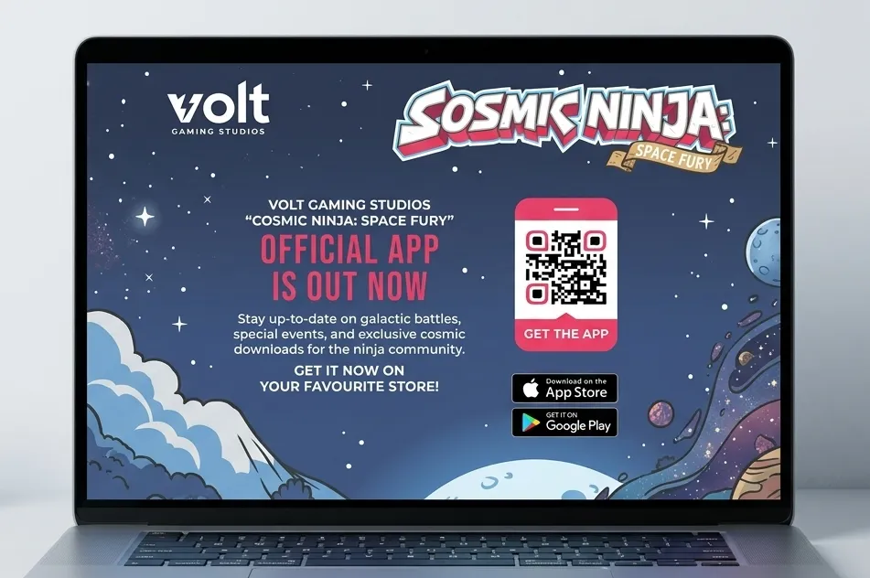 App Store QR code displayed on a laptop screen
