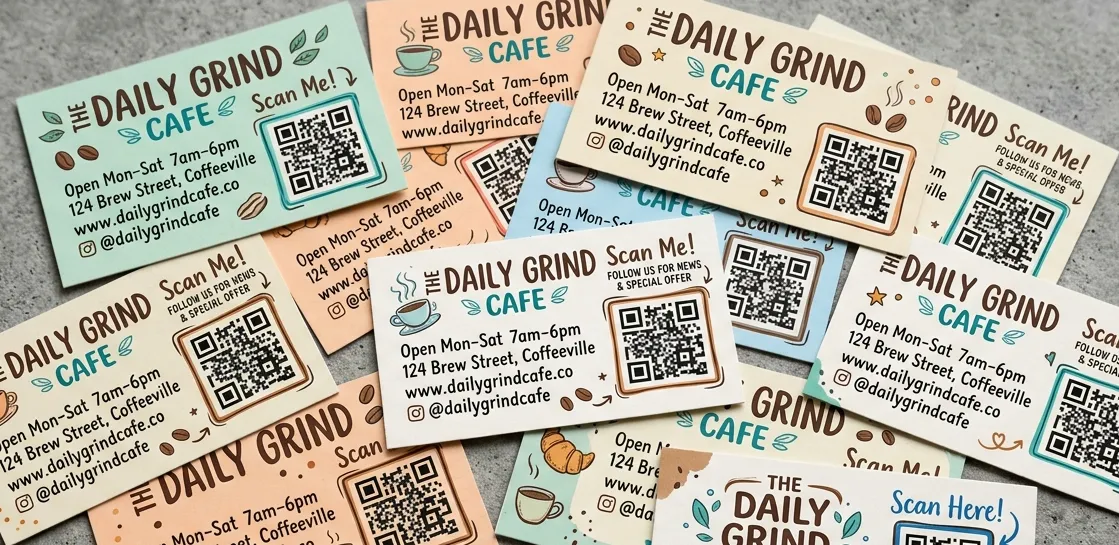 QR on business card for cafe