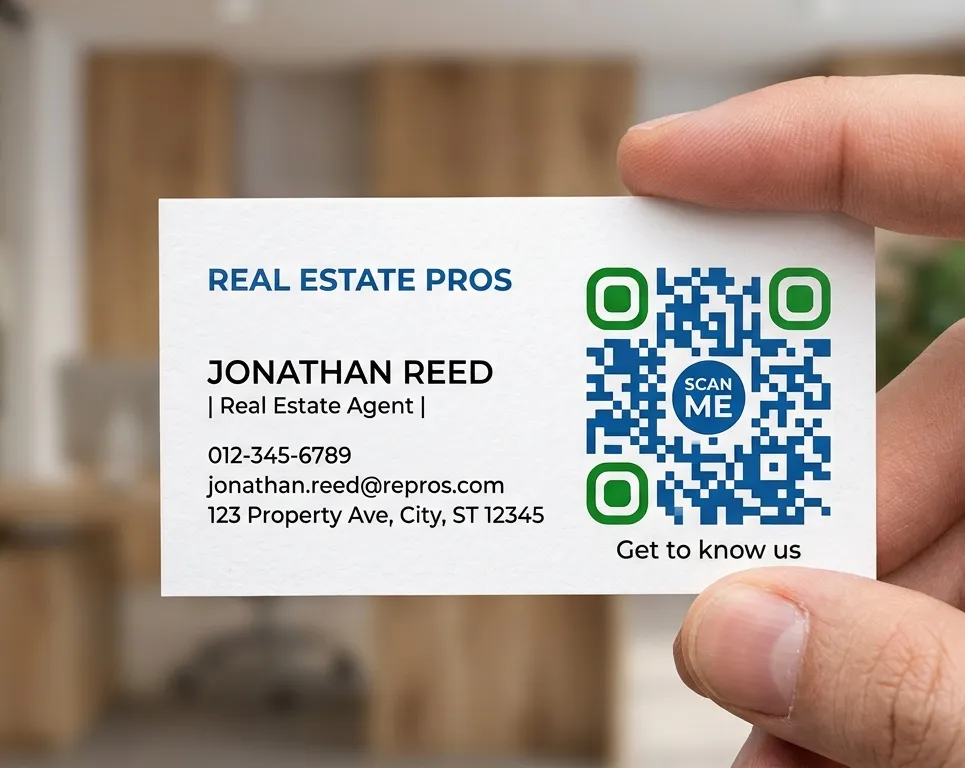 QR on business card for real estate agent