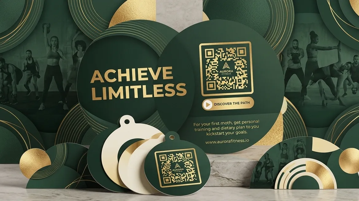 QR on flyer for gym studio