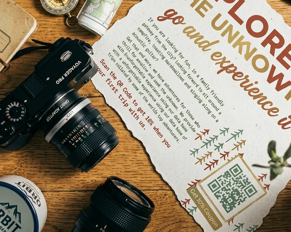 QR on flyers for trip company