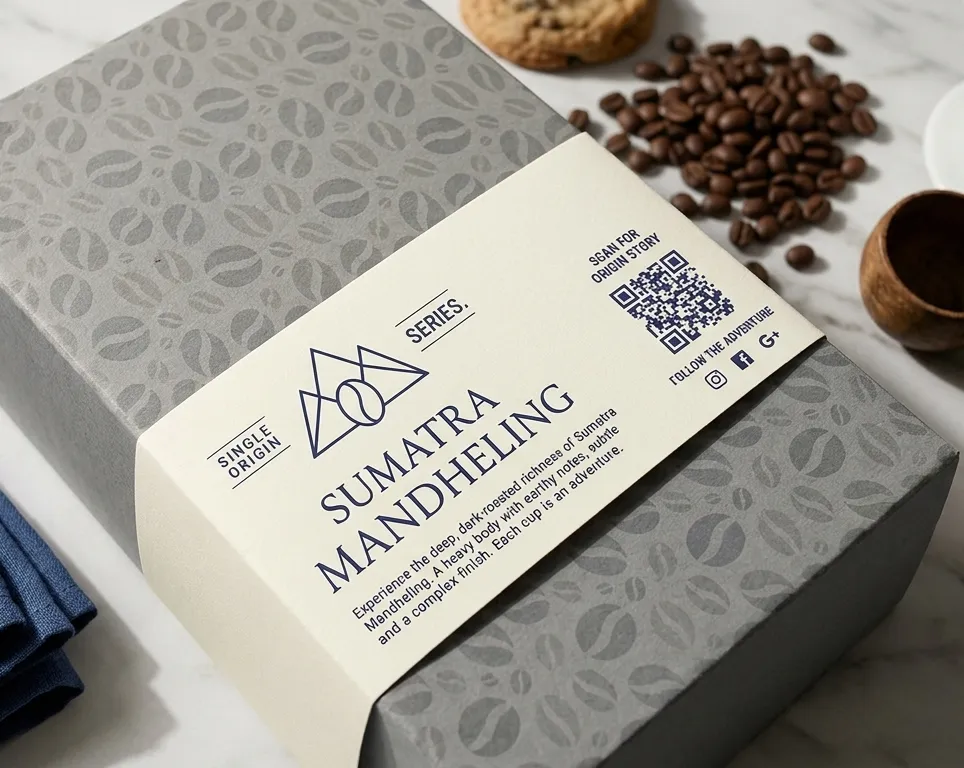 QR on food packaging for coffee
