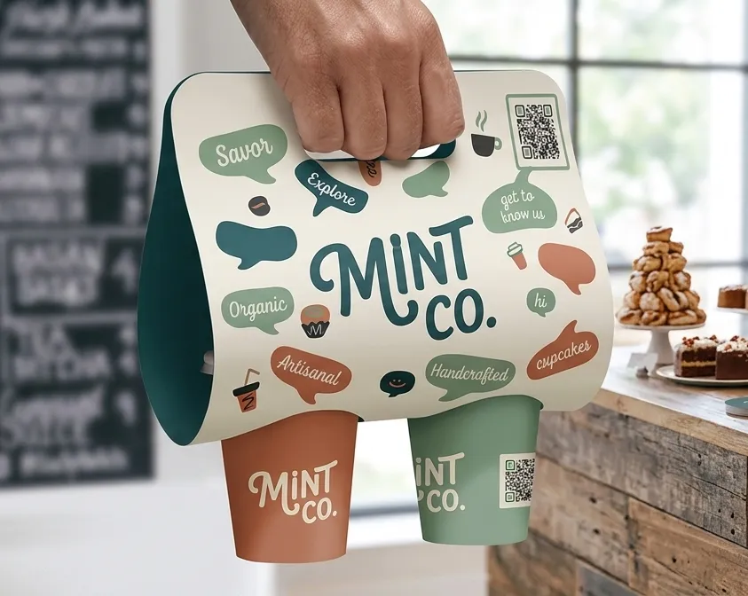 QR on food packaging for fastfood