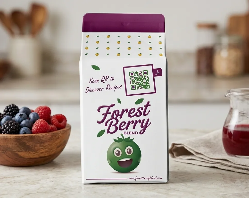 QR on food packaging for juice