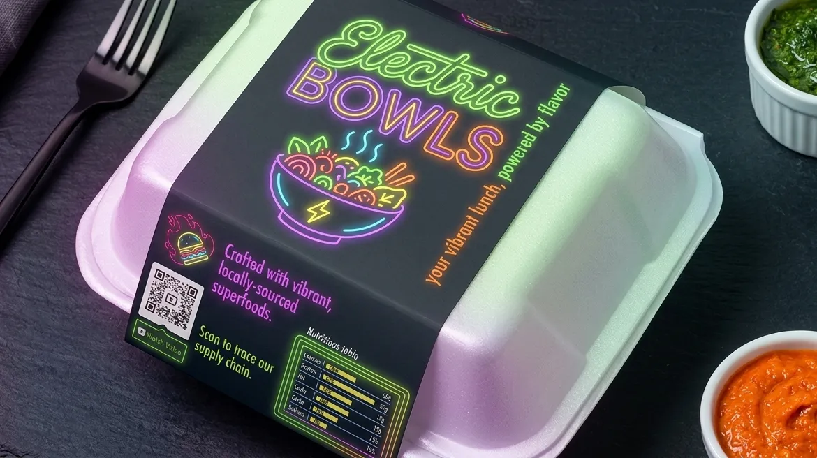 QR on food packaging for lunch box