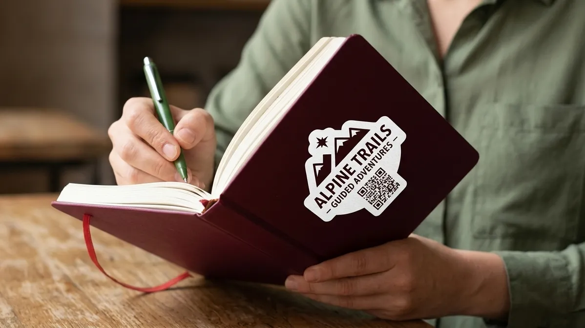 QR on labels for book