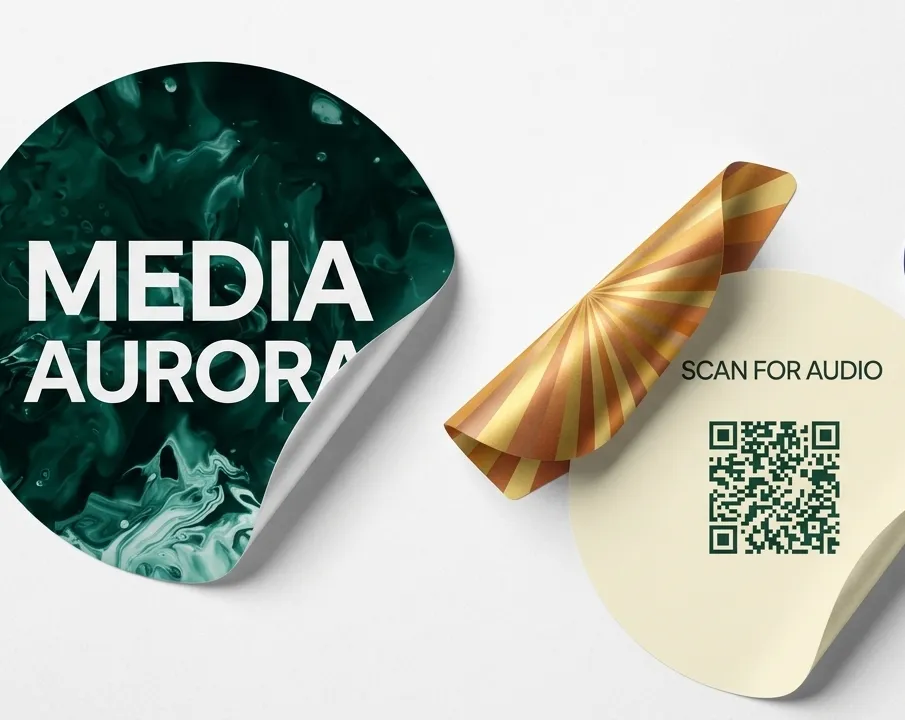 QR on stickers for audio
