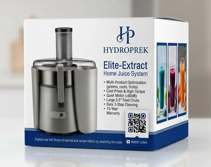 QR on product packaging for juice machine